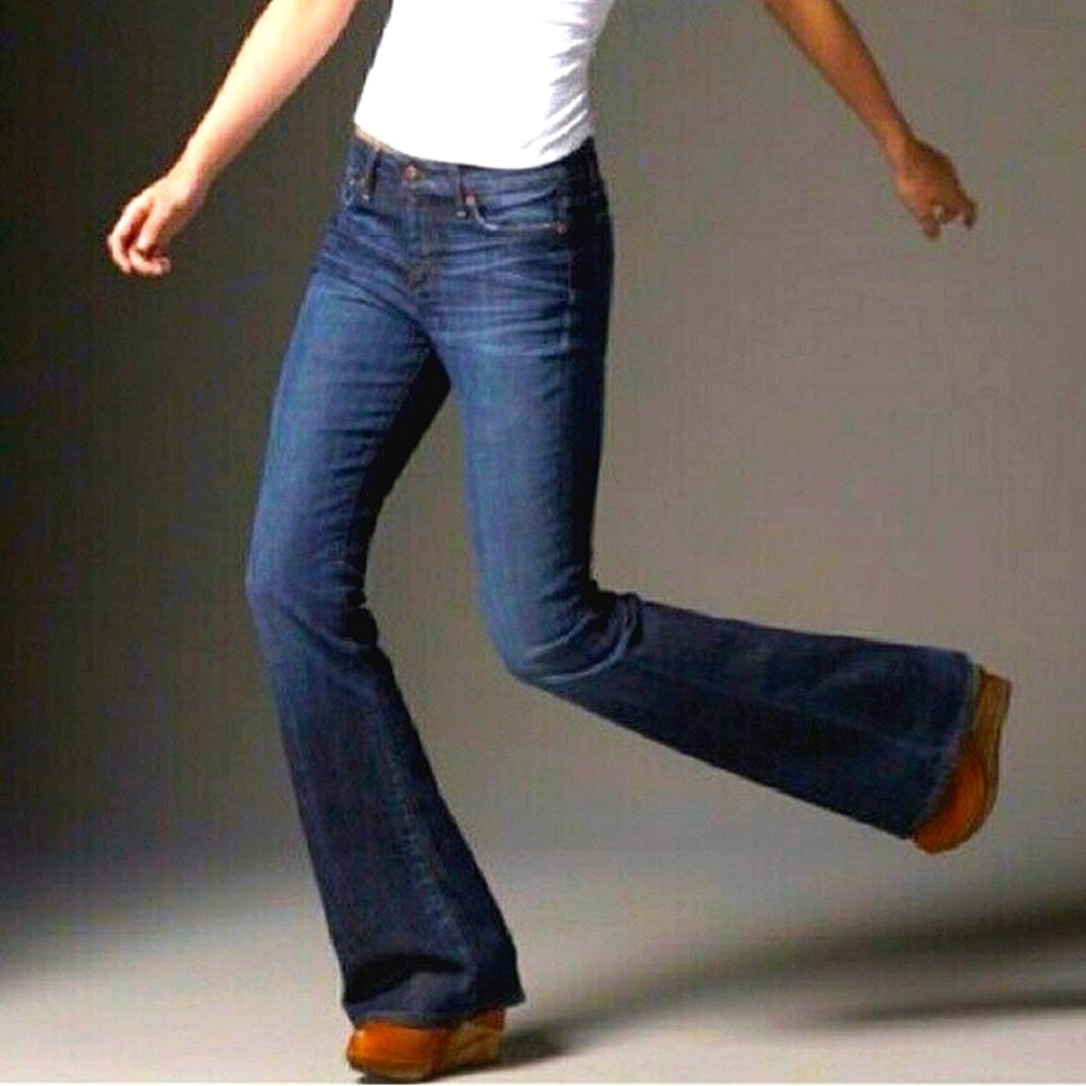 JOE'S JEANS Women's SZ 25 Rocker Fit Low Rise Flare Stretch Blue Denim Jeans